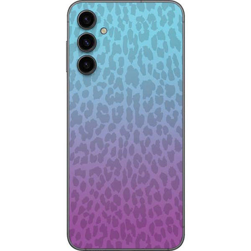 Cheetah Print Purple and Blue Galaxy A14 5G Skin